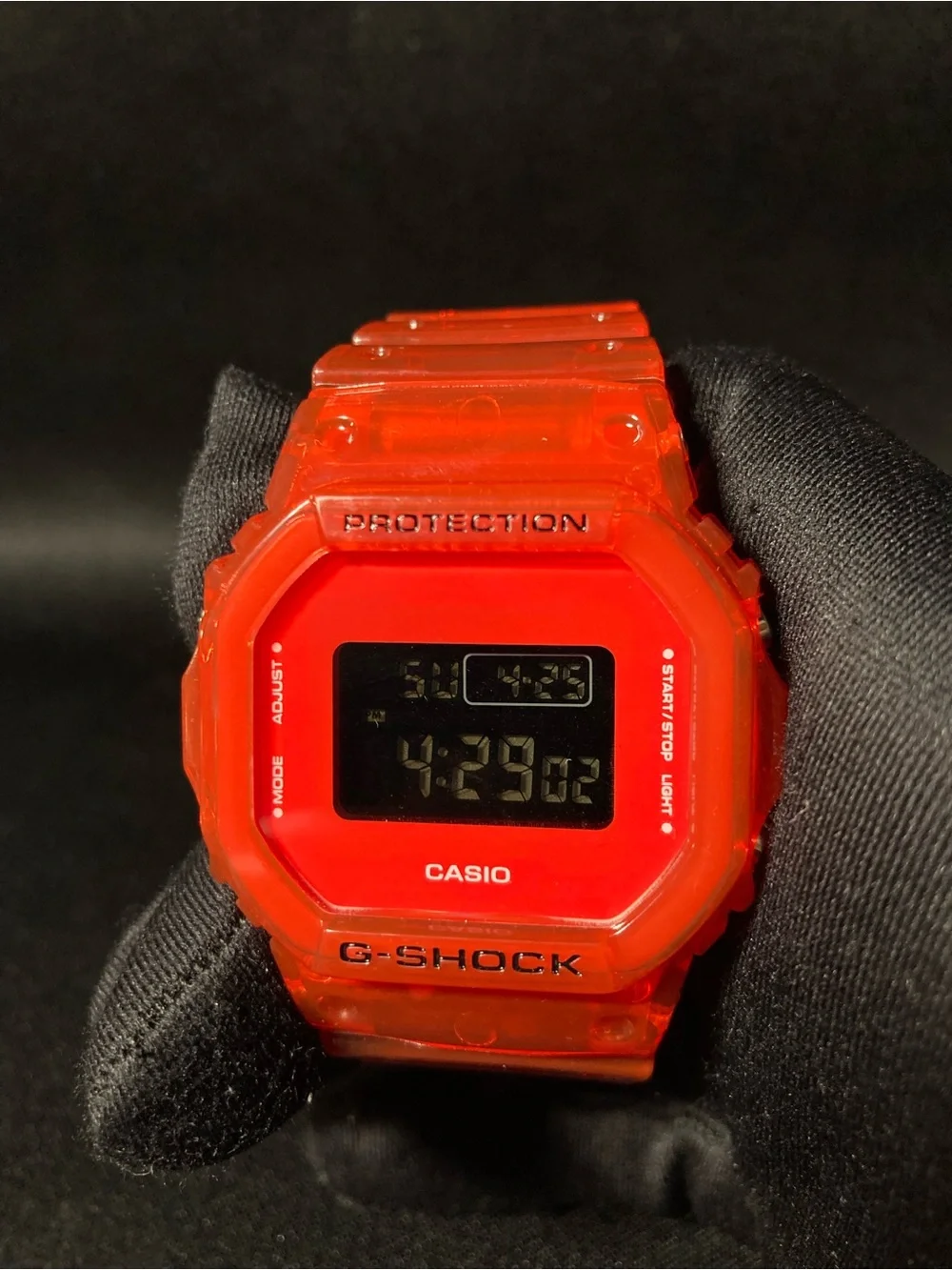 Clear Red G Shock Dw5600